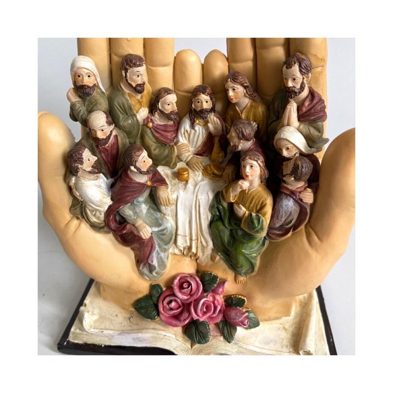 Letztes Abendmahl religiöse Dekoration für Zuhause und Garten, Miniaturskulptur für Innenräume