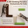 Cat Scratching Board Wall Mount Cat Climbing Frame Self-Adhesive Cat Scratching Post Kitten Wall Jump Platform Cat Toy Climbing Ladder Cat Climbing