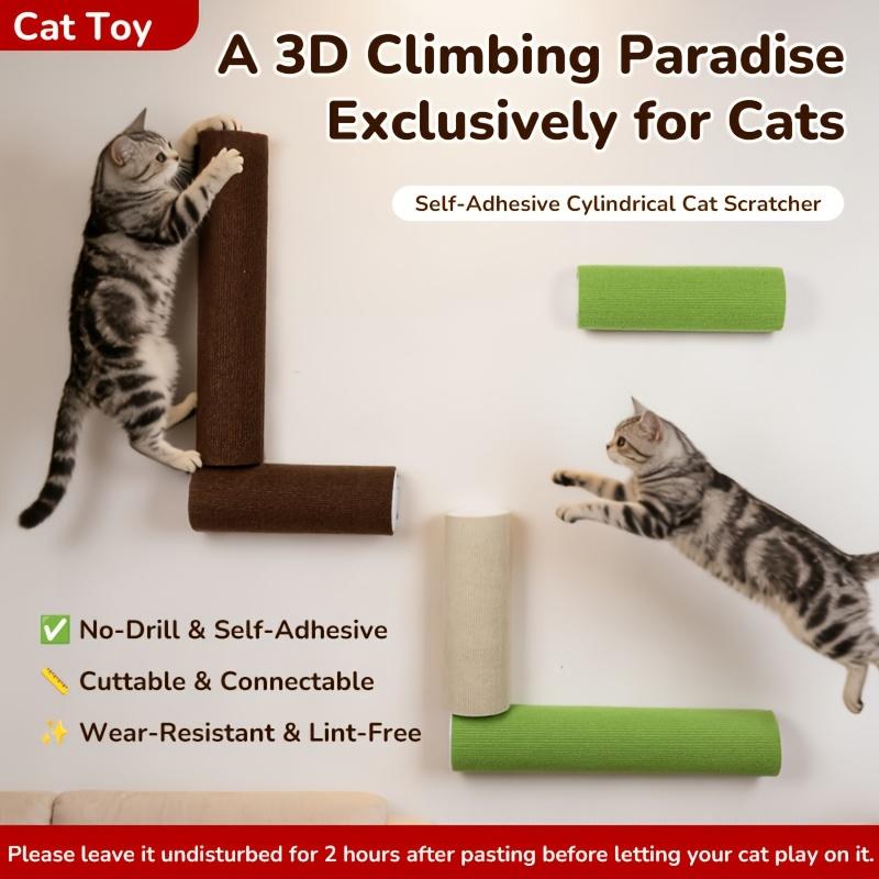 Cat Scratching Board Wall Mount Cat Climbing Frame Self-Adhesive Cat Scratching Post Kitten Wall Jump Platform Cat Toy Climbing Ladder Cat Climbing