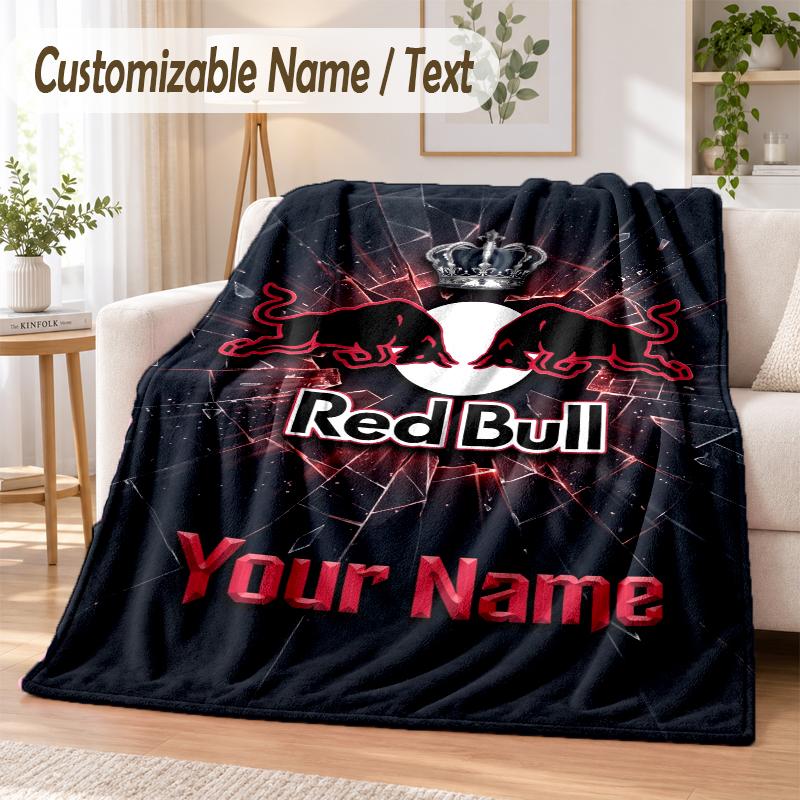 Benutzerdefinierter Text Flanelldecke RB Leipzig FC Aufdruck Warme Gemütliche Decke Zuhause Sofa Bettwäsche