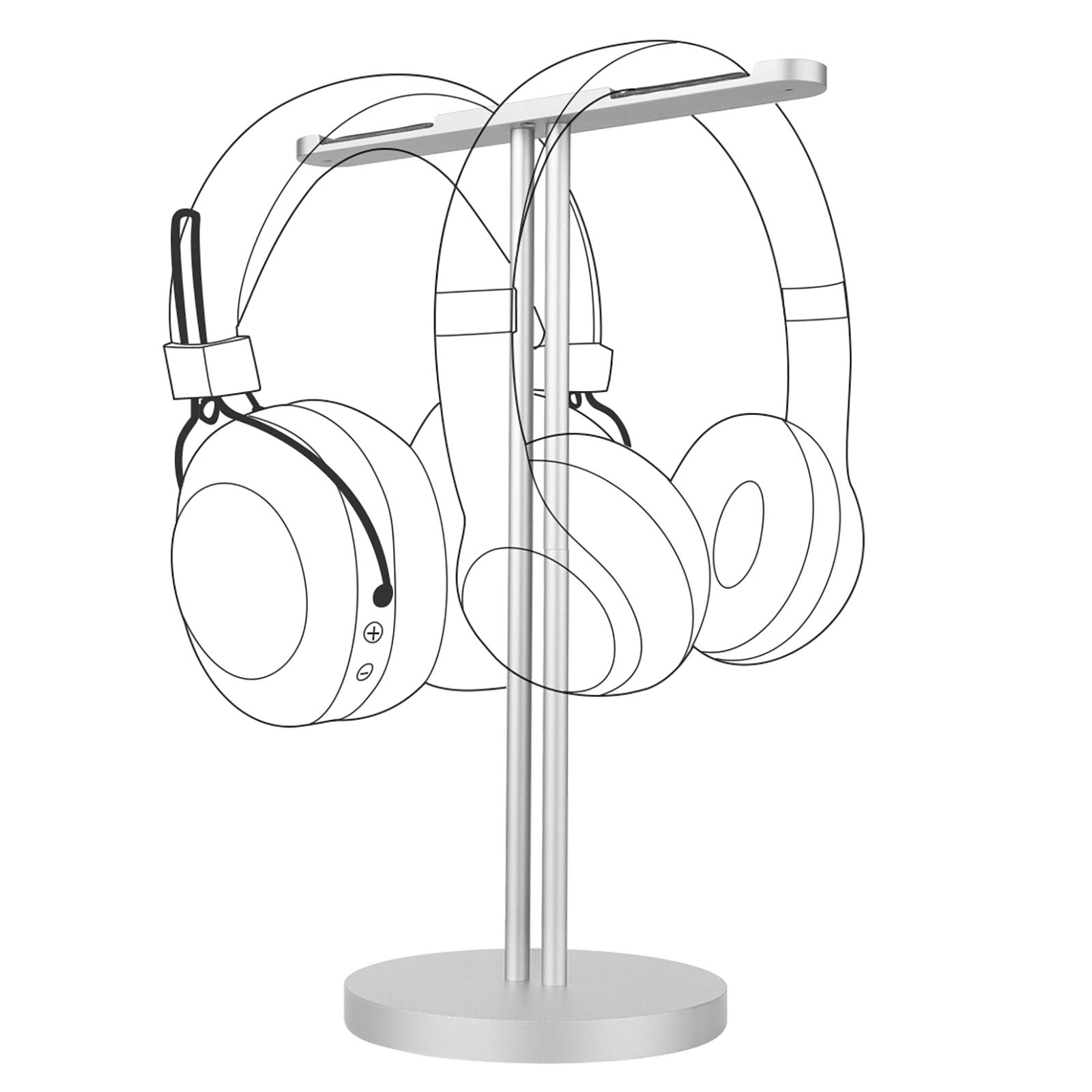 

Geekria Headphone Stand with Aluminum Headphone Hanger (Silver)