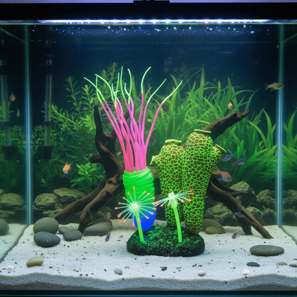 Luminous Simulated Sea Squirt Realistic Silicone Artificial Mushroom Ornament Lifelike Colorful Aquarium Water Plants Fish Tank