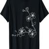Einlinien-Zeichnung Kirschblüten T-Shirt(7)