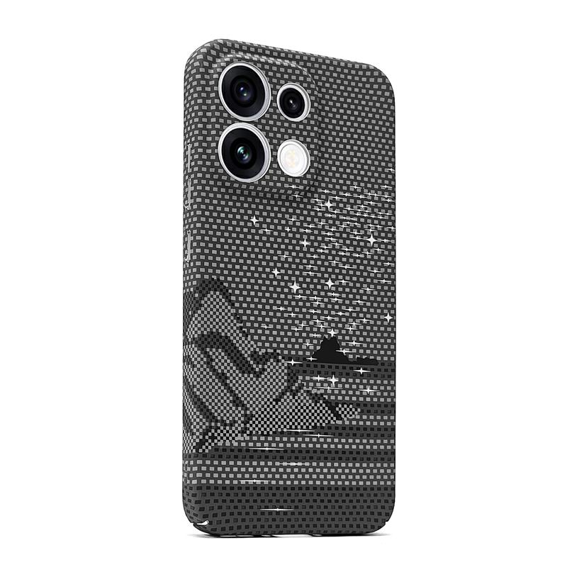 For Oppo Reno 16 F Reno16 FS 16F 5G Case For Magsafe Magnetic Carbon Fiber Striped Pattern PC Lightweight Hard Cover