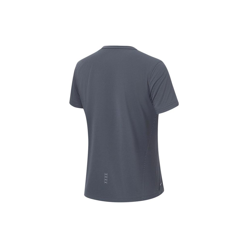 Li Ning Série Running Couleur Unie Séchage Rapide Respirant T-Shirt Manches Courtes Tops Femmes Noir Sable Froid ATST528-8