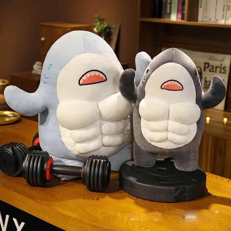 Shark Muscle Plush Stuffed Toy Animal Doll Room Decoration Kid Birthday Gifts