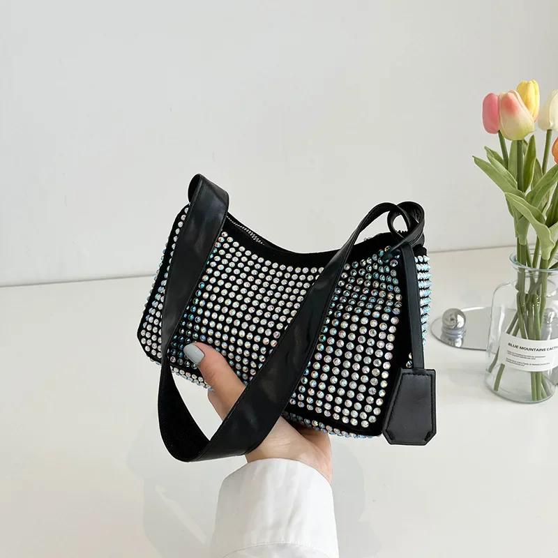 Bright Diamond Bag Women's Bags Summer Fashion One Shoulder Underarm Bag Colorful Diamond Fashionable Small Square Bag