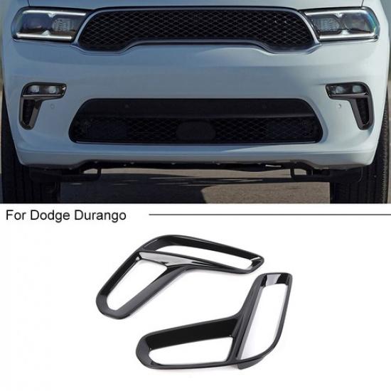 

Black Front Fog Light Lamp Cover Trim Frame For Dodge Durango + Accessories