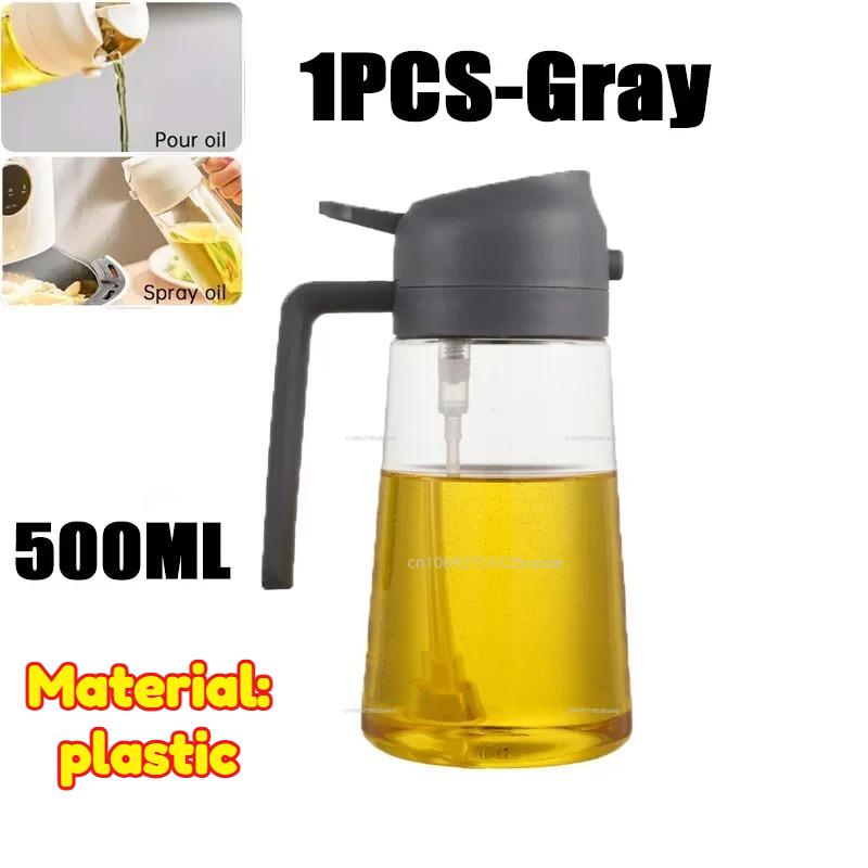 Oil Spray Pot 2-in-1 Plastic Household Kitchen Oil Bottle Nebulizing Mist Filling Cooking Oil Spray Pot Dual Use Camping