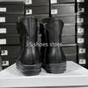 R-o Luxury Men Sneaker Black Leather High Top Shoe Women Boots Jumbo Laces Casual Shoes Black Cowhide Sneakers Ankle Boot