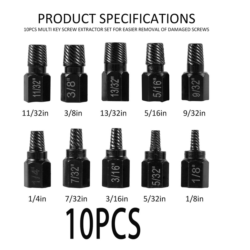 Damaged Screw Extractor Drill Bit Set 1/4 Inch Hex Shank Damaged Bolt Screw Stud Extractor Extractor