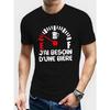 European Size Men's Funny French "J' Besoin 'un Bière" Beer T-Shirt - Casual Short Sleeve Summer Top with French Phrase&Beer, Machine Round Neck Shirt