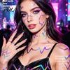 5 Sheets Holographic Lightning Tattoos, Waterproof Flash Temporary Stickers, Full Color Body Art for Festival Party Sale Goods