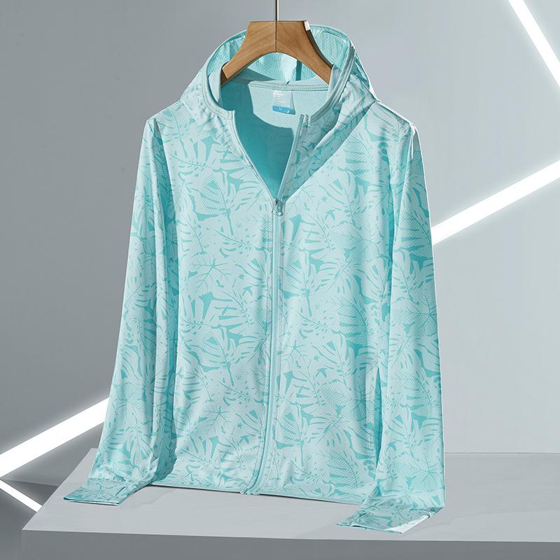 

Couple s Matching Summer Ice-Silk UV Protection Clothing Thin-Weight Design UV-Blocking Sun Protection Garments 4XL світло-синій колір