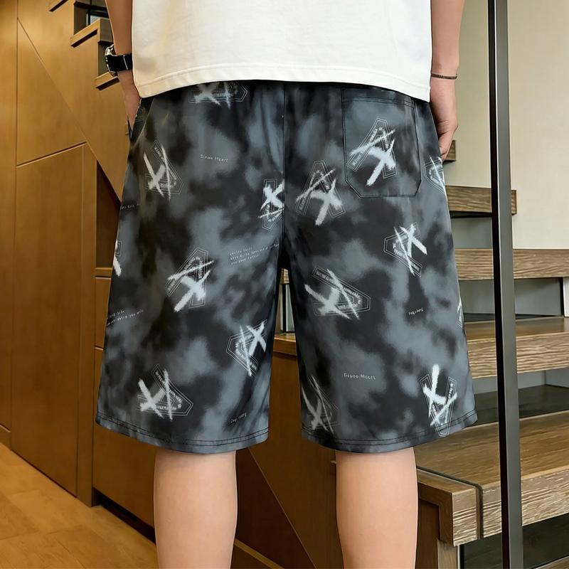 Men's Plus Size Tie Dye Graphic Casual Shorts – Elastic Waist Drawstring Loose Fit Summer Shorts (5XL-11XL)