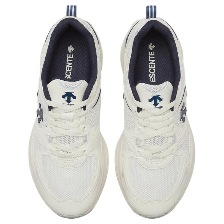 DESCENTE Dualis Urban Commuting Comfortable Low-Top Running Shoes Unisex Sneakers White Blue D3323LCR71-BG