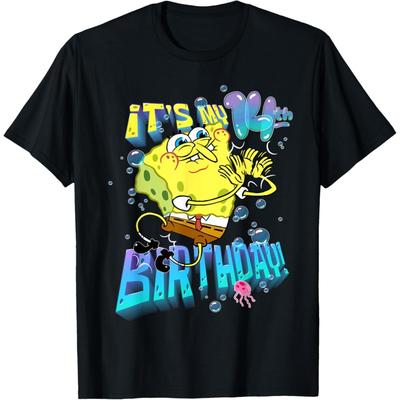 Mademark x SpongeBob SquarePants - Spongebob Este Ziua Mea de 14 Ani Băiat Fată Adolescent Tricou Spongebob