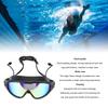 Swim Goggles Wide View Swimming Goggles Waterproof Anti Fog Electroplating Swim Glasses with Earplugs for Swimming Diving Water Sports