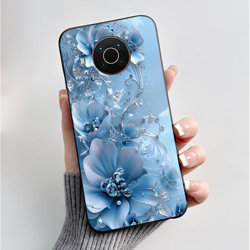 Για Nokia X20 X10 X100 Θήκη Πολυτελείας Μόδας Πεταλούδες Λουλούδια Μαύρη Μαλακή Σιλικόνη Αντικραδασμική Κάλυψη Προφυλακτήρας Για Nokia X 20 Τηλέφωνο