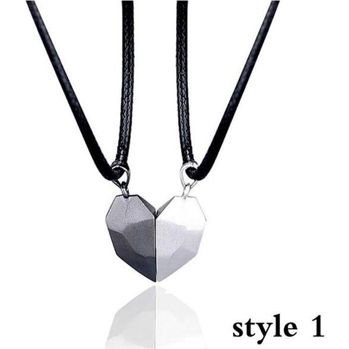 Colier - Modă - Inimă Magnetică - Metal - Ziua Îndrăgostiților - Stil 1