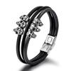 New Style Skull Bracelet for Men Multilayer Leather Cuff Zinc Alloy Jewelry Trendy Fashion
