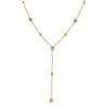 European and American Round Flower Zircon Pendant Necklace Y-shaped Fringed Collarbone Chain Plated with 18k Gold Stainless Steel Jewelry Women