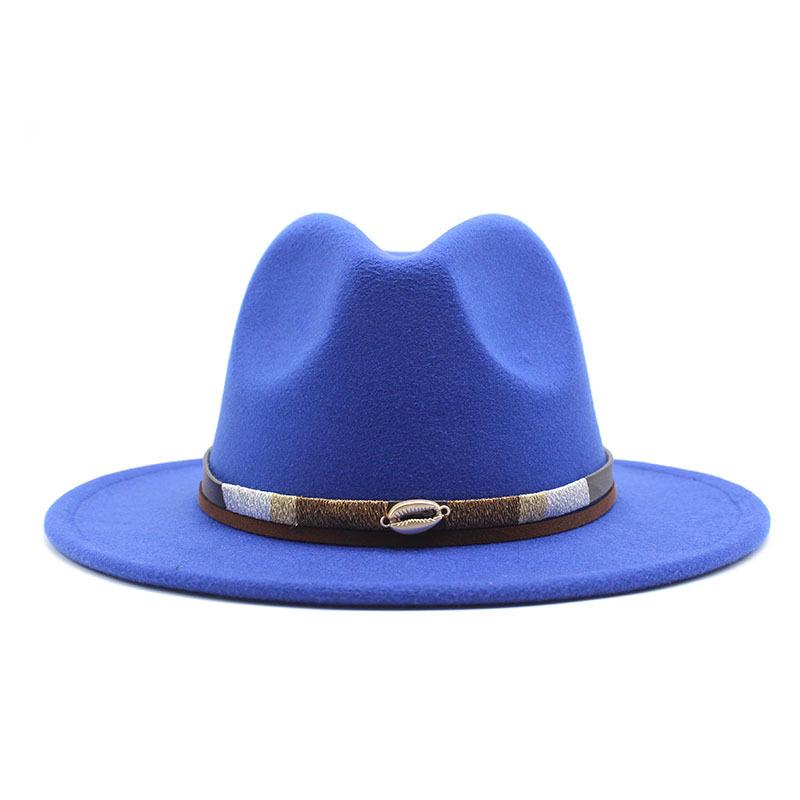 Spring Simple Casual Warm Woolen Top Hat Versatile British Belt Jazz Hat Men'S Hat