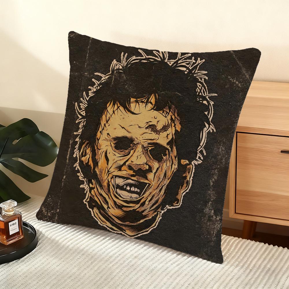 S-Saw Massacre Cushion Cover Soft Short Plush Pillow Cover Smooth Cozy Texture Aesthetic Cushion Case Home Decor