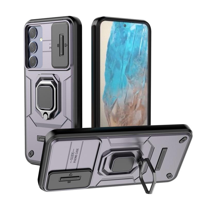 For Samsung Galaxy M35 5G Case Slide Camera Ring Holder Armor Phone Case for SumsungM35 Sumsung Samsang M35 M 35 35M 2024 Cover
