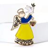 Enamel Angel Dove Brooches for Women Unisex Rhinestone Character Animal Pins Event Party Backpack Decoration Clothes Accessories