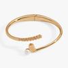 Metal Chain Tennis Racket Bracelet 18K Gold Plated Sport Style Tennis Racket Open Bangle Star Pearls Rhinestones Bracelet Girl