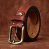 Pásek Pánský Zesílený Italská První Vrstva Hovězí Kůže Spona s Kolíčkem Retro Retro Styl Osobnost Trendy Džínový Pásek Pánský
