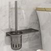 Space Aluminum Toilet Brush Holder Set No Punching Toilet Cleaning Tool  Household Cleaning