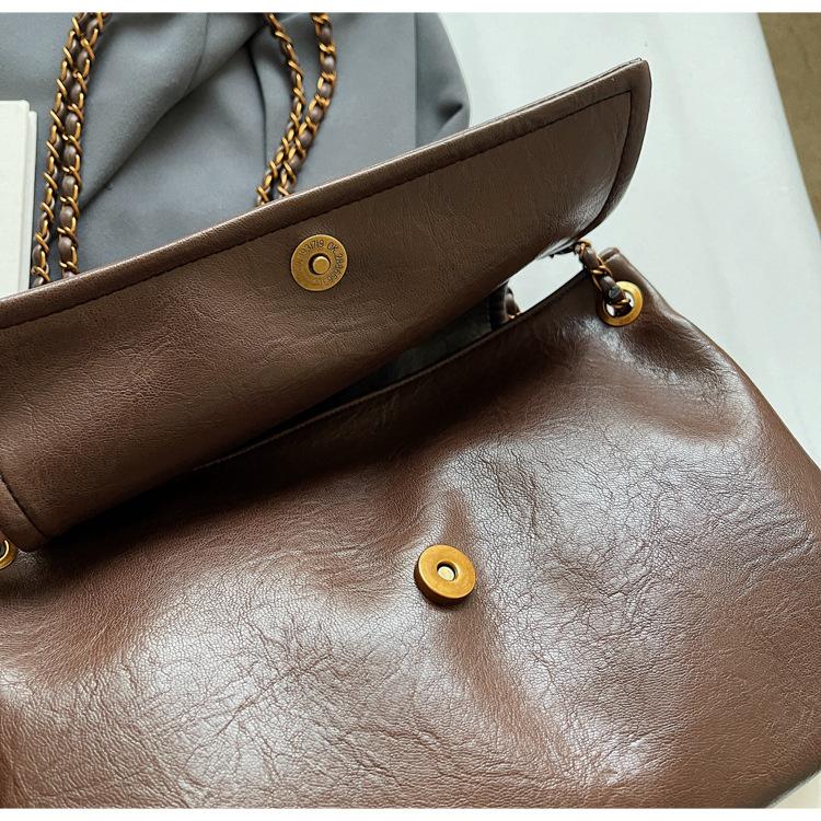 2025 Vintage PU Leather Women Crossbody Shoulder Bag - Spacious Underarm Purse with Chain, Office To Evening Clutch Purse Bag