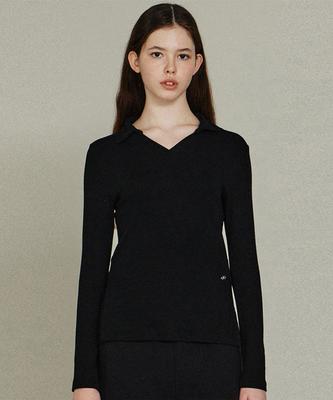 ITOV SEOUL Wool Slim Collared Top Bk