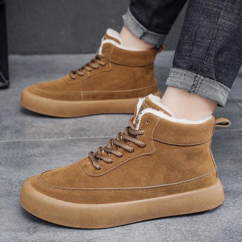 New Winter High Top  Plush Thick Men'S Snow Boots Fashionable Casual Warm Men'S Cotton Shoes Cotton Boots