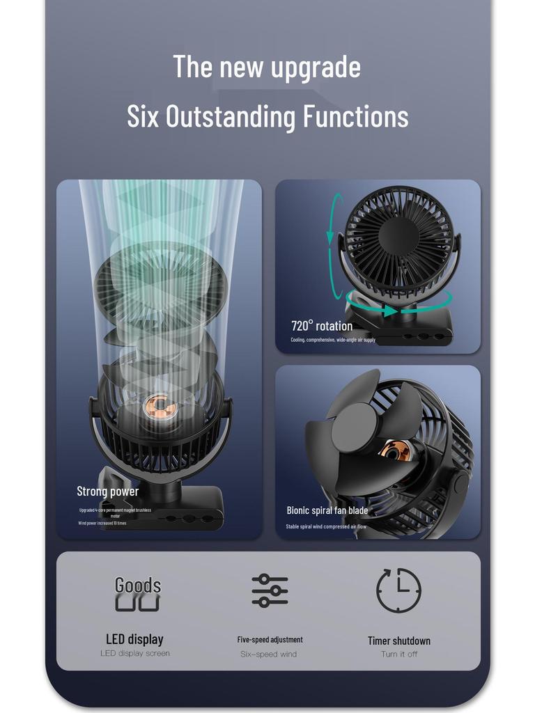 Detachable Dual-use Octopus Clip-on Fan: Multi-functional, Portable, Silent for Desktop & Stroller