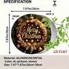 Golden Metal Christmas Wreath Rustic Wall Decor Holiday Sign Indoor Outdoor Hanging Home Door For Xmas Party