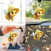 Charming Cartoon Honeybee Acrylic Car Pendant Cute Bumblebee Hanging Decor For Cars