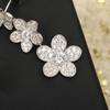 New Hot Brand Vintage 3 Flowers Earrings for Women Luxury Jewelry Fashion Designer Eardrop Pure 925 Sliver Party Stud Earrings