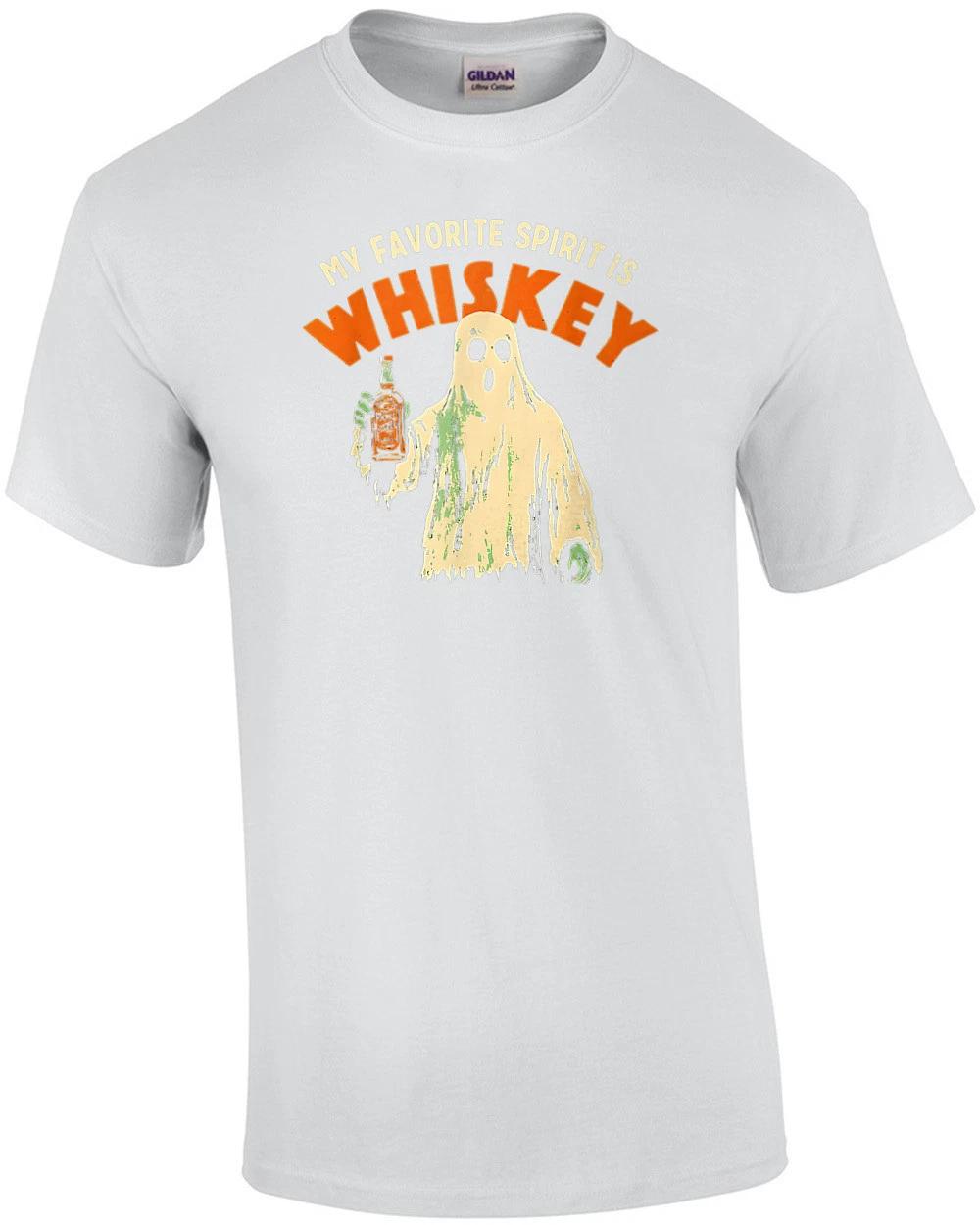My Favorite Spirit is Whiskey - Funny Halloween T-Shirt L