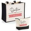 Tote Bag - PLANETEE - Duo Jute Tote Bag and Doctor On Vacation Pouch - Natural Jute - 33x42 Cm - HD DTF Printing