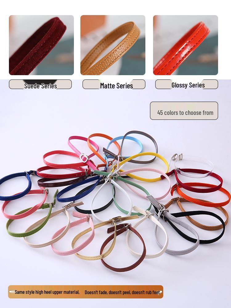 Non-Slip High Heel Strap with Suede Matte Finish - Secure Tie-Up Buckle Design