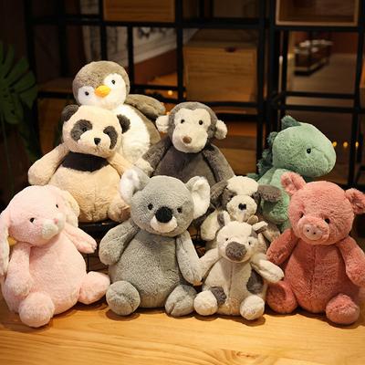 25/35cm Cute Ins Animals Plush Toys Lovely Monkey Penguin Dinosaur Koala Rabbit Plushie Dolls Comfortable Pillow for Baby Girls