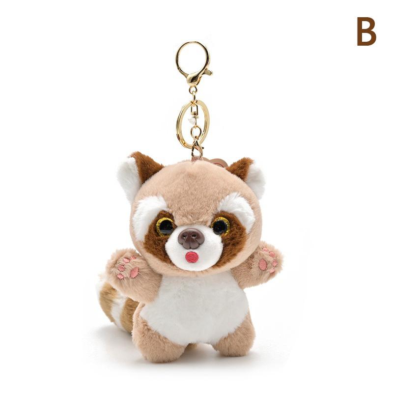 

2024 12 см Малая панда плюшевая игрушка брелок праздничный подарок плюшевый рюкзак с животными кулон зоопарк сувенир милые куклы Мори животные as the picture
