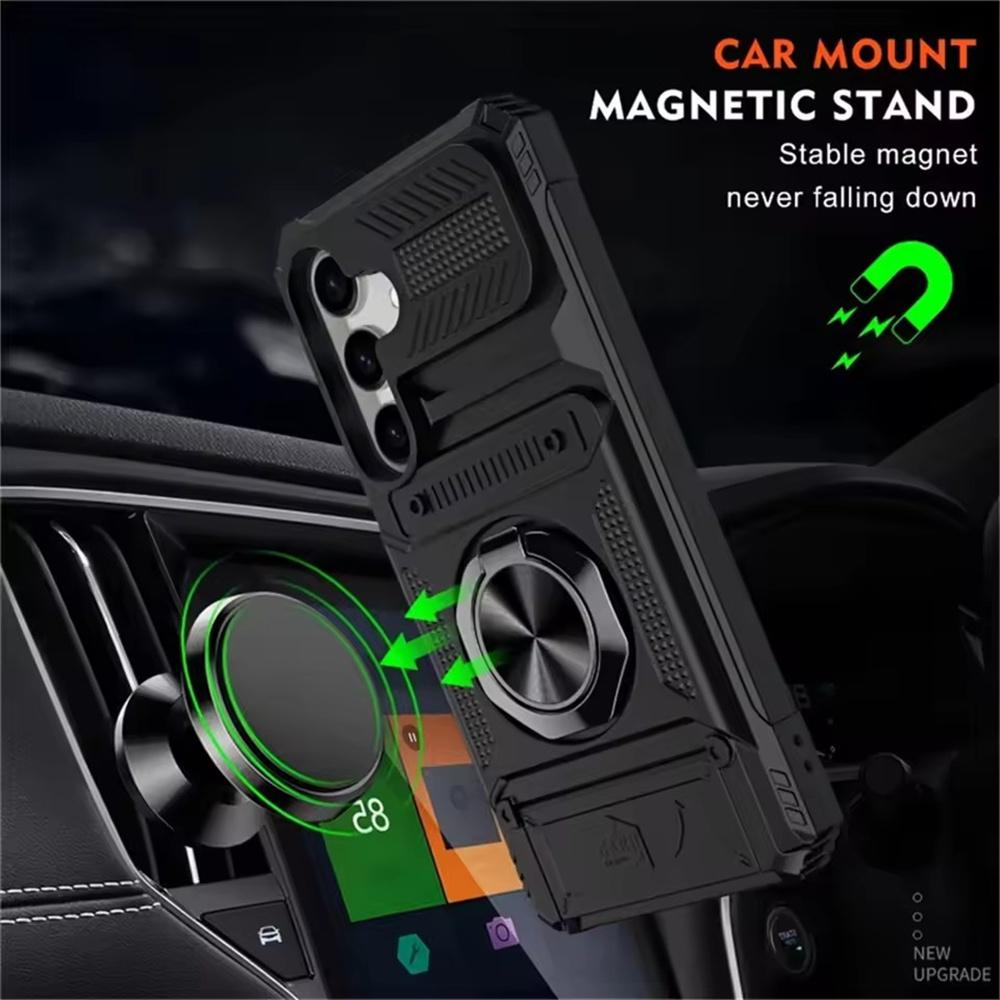 Magnetic Rotated Ring Kickstand Phone Cases For Samsung Galaxy A56 A16 A36 A55 A35 A15 A14 5G A26 Case Shockproof Wallet Cover