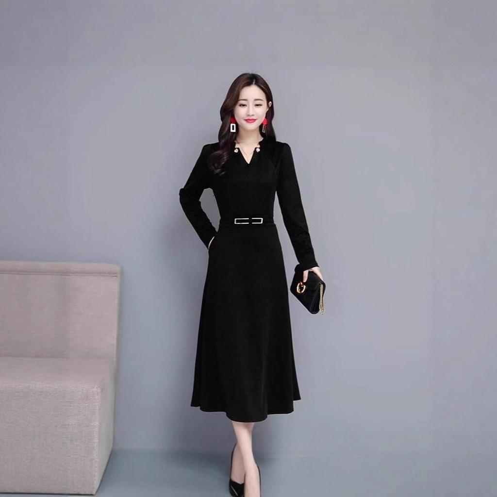 Elegant Women's Spring/Autumn Long Sleeve Wide-Leg Dress