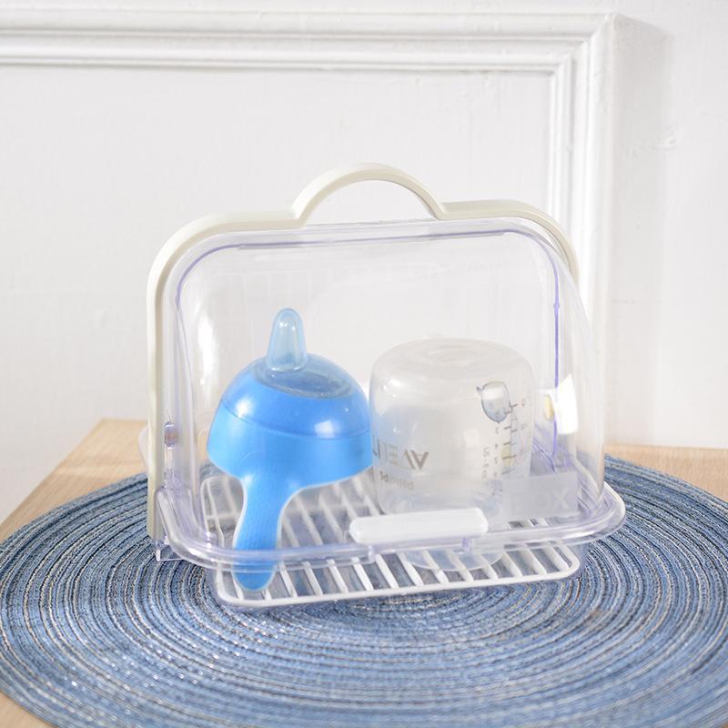 Flap Bread Storage Box Portable Dust-proof Sealed Cake Dim Sum Box With A Lid Milk Bottle Draining Drying Transparent StorageBox