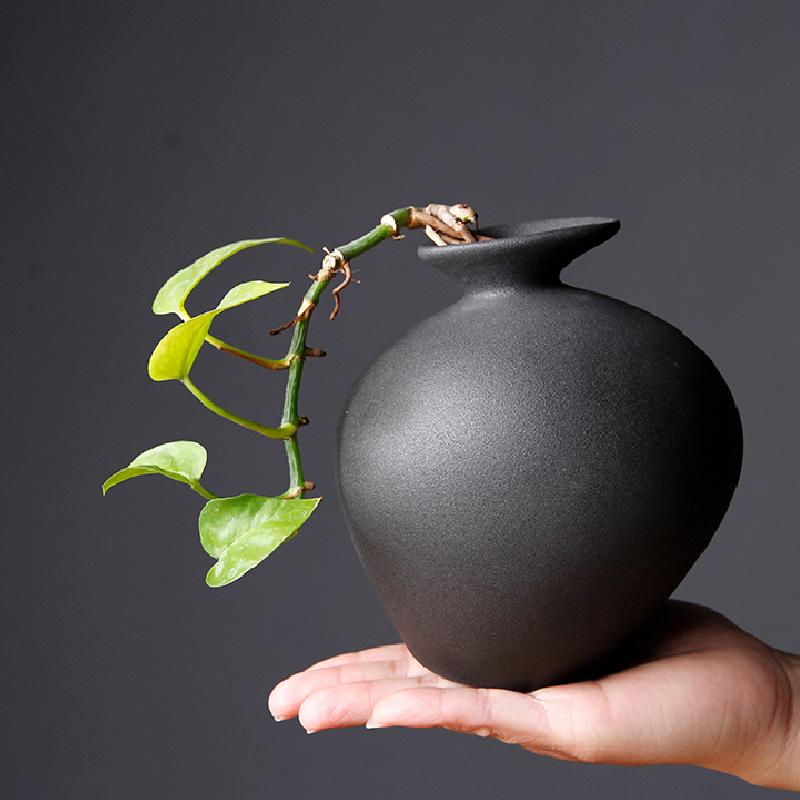 Vintage Dried Flower Ceramic Vase Coarse Pottery Zen Dried Flower Vase Flower Arrangement Utensils Hydroponic Crafts Home Decor