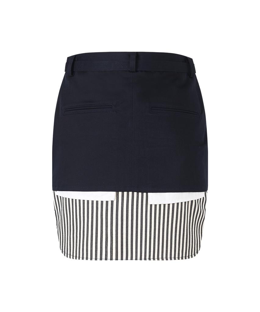 Cotton Rivers Club Striped Colored Skirt (Navy)